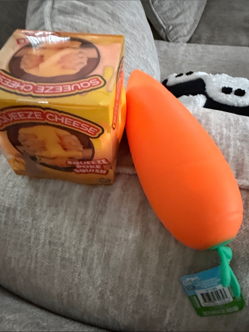 Squeeze Cheese Kids Toy - Orange Soft Squeezable Plush